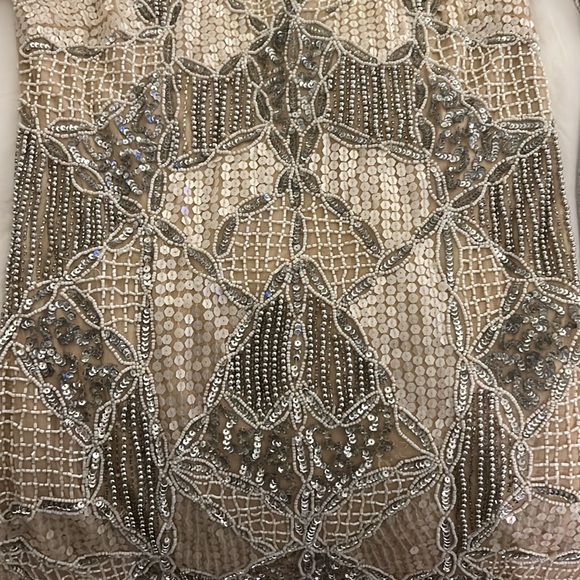 Topshop beaded cream/white/silver dress size 8 worn once - Picture 4 of 7